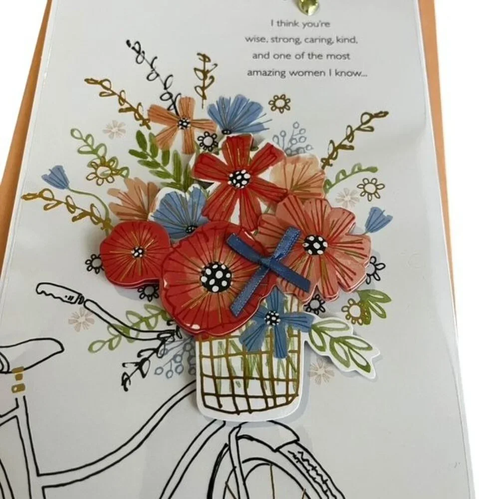 American Greetings Mother's Day Floral Bicycle Greeting Card